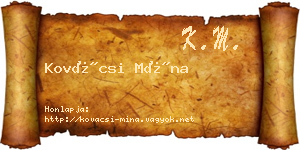 Kovácsi Mína névjegykártya